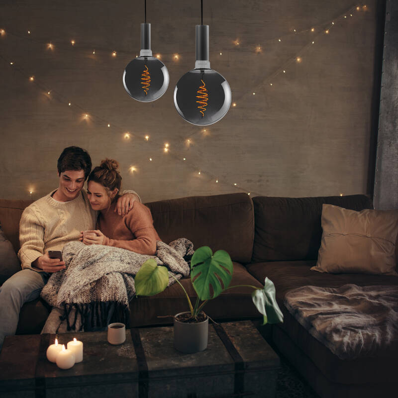 Image of Sylvania 7.5W Very Warm White Smart LED Decorative Filament Globe Bulb Screw Cap