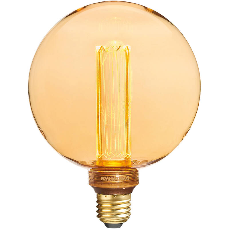 Image of Sylvania 2.5W Very Warm White LED Globe Gold Bulb Screw Cap