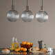 Image of Dar Nikolas Ribbed Glass Globe Ceiling Pendant Light