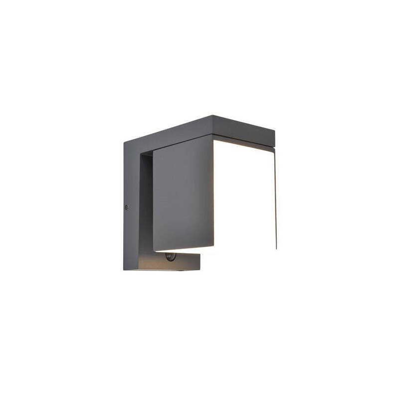 Image of Lutec Prima Solar Hybrid LED Outdoor Flush Wall Light with PIR Sensor