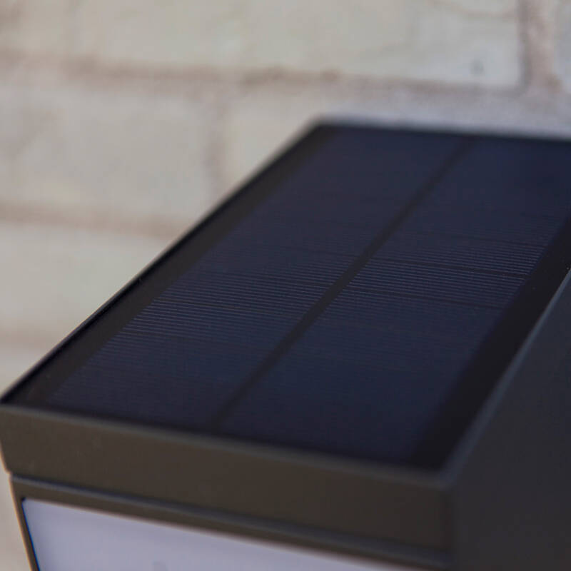 Image of Lutec Prima Solar Hybrid LED Outdoor Flush Wall Light with PIR Sensor