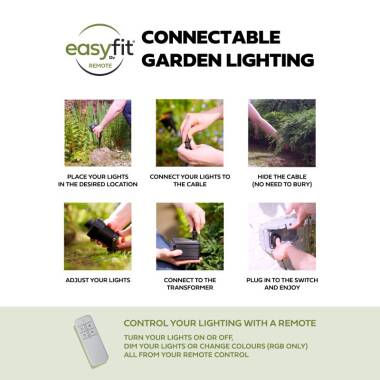 Image of EasyFit Remote 12V Garden Lights - Ash Colour Changing LED Spotlight Kit