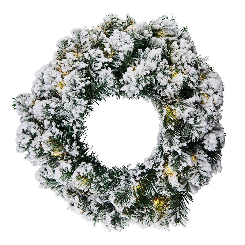 Image of Sirius Anton Snowy Battery Operated LED Outdoor Christmas Wreath