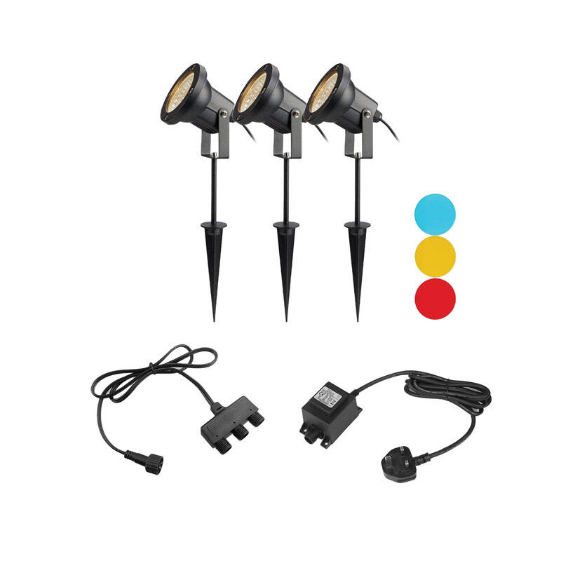 Image of EasyFit 12V Garden Lights Scene LED Spotlight Kit 3 Lights