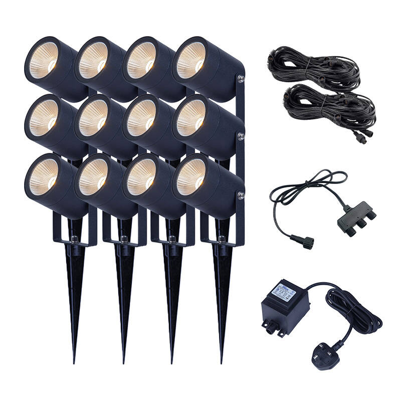 Image of EasyFit 12v Garden Lights Fern LED Garden Spotlight Kit 12 Lights