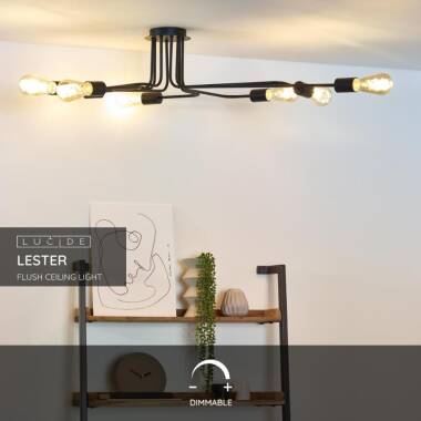 Image of Lucide Lester 8 Arm Semi-Flush Ceiling Light