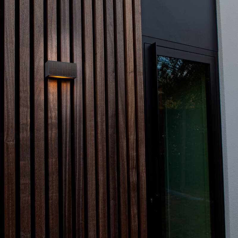 Image of Lutec Inka Solar Hybrid LED Outdoor Flush Wall Light