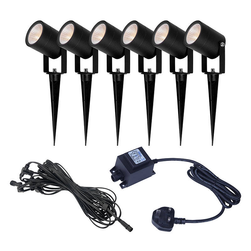 Image of EasyFit 12v Garden Lights Fern LED Garden Spotlight Kit 6 Lights