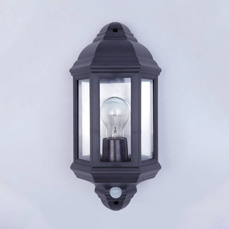 Image of Edit Coastal Newquay Half Lantern Outdoor Wall Light with Dusk to Dawn Sensor