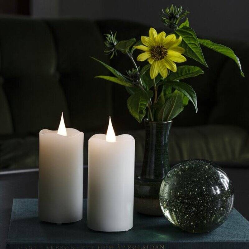 Image of Konstsmide 100 Battery Operated LED Wax Flicker Candle