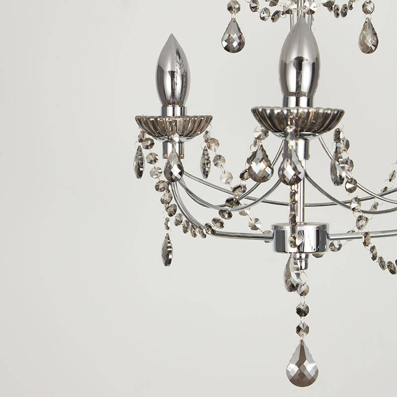 Image of Searchlight Luna 3 Arm Semi-Flush Bathroom Chandelier
