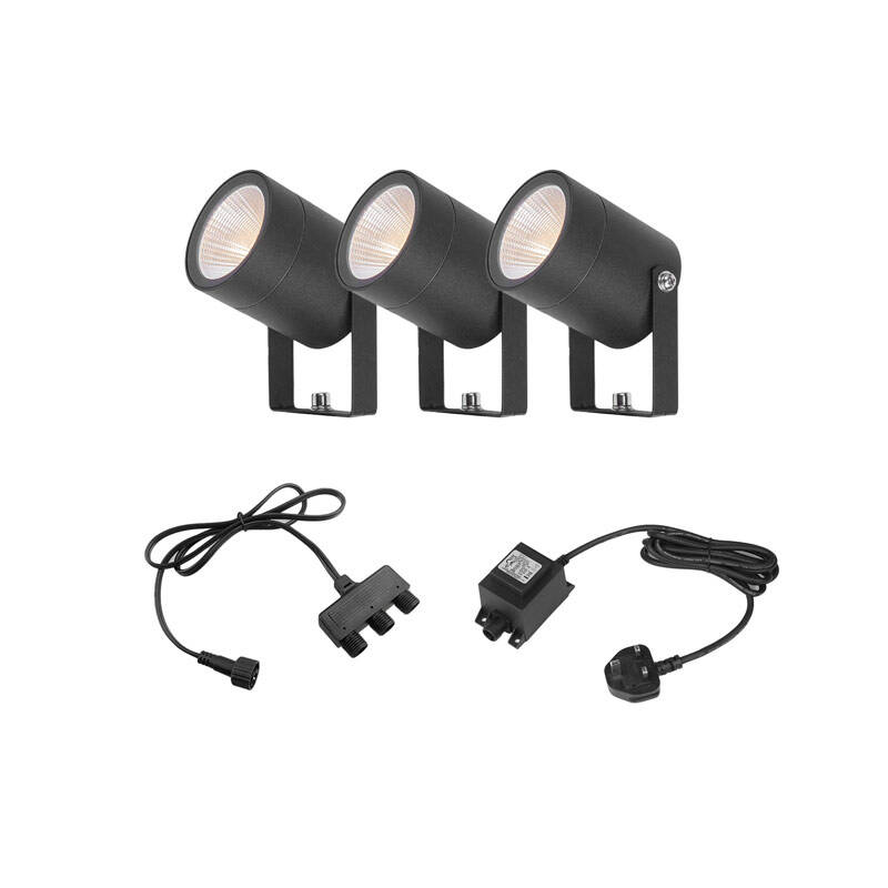Image of EasyFit 12V Garden Lights Fern LED Spotlight Kit 3 Lights
