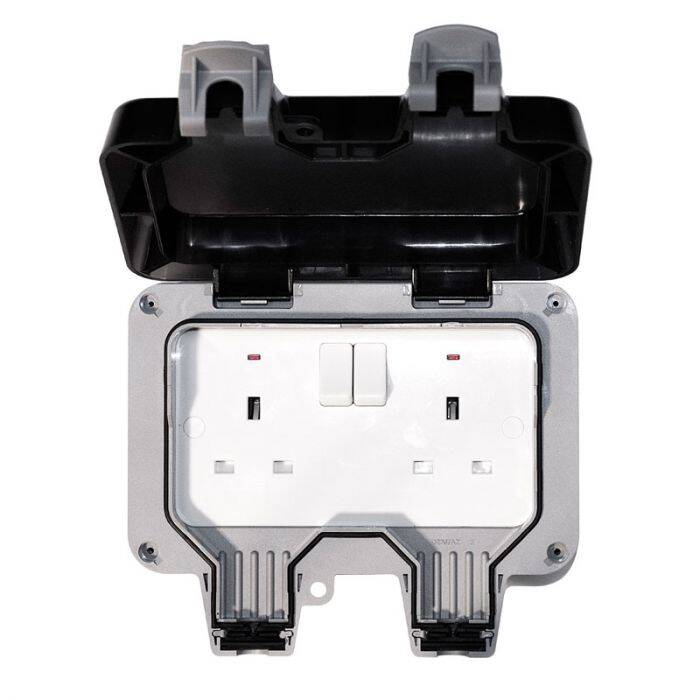 Image of Nexus Storm 2 Gang 13 Amp Switched Socket