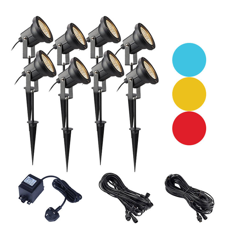 Image of EasyFit 12V Garden Lights Scene LED Spotlight Kit 8 Lights