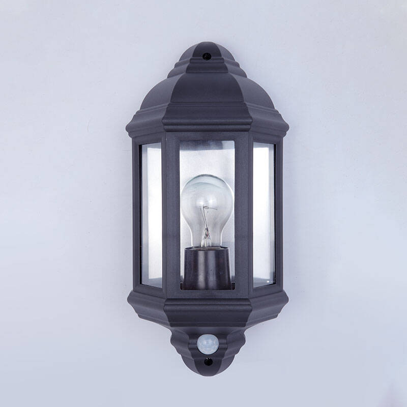 Image of Edit Coastal Newquay Half Lantern Outdoor Wall Light with PIR Sensor