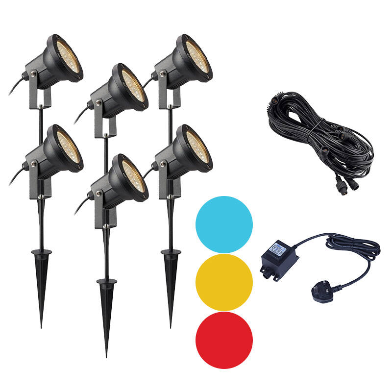 Image of EasyFit 12V Garden Lights Scene LED Spotlight Kit 6 Lights
