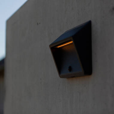 Image of Lutec Linko Solar LED Outdoor Flush Wall Light with PIR Sensor