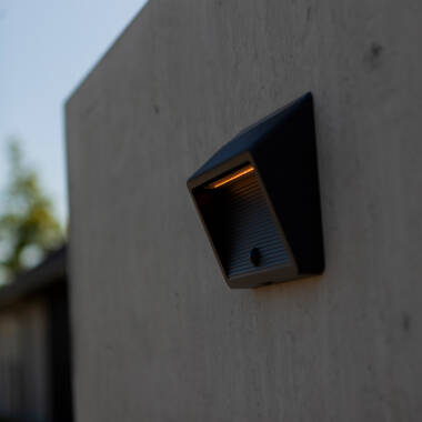 Image of Lutec Linko Solar LED Outdoor Flush Wall Light with PIR Sensor