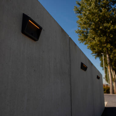 Image of Lutec Linko Solar LED Outdoor Flush Wall Light with PIR Sensor