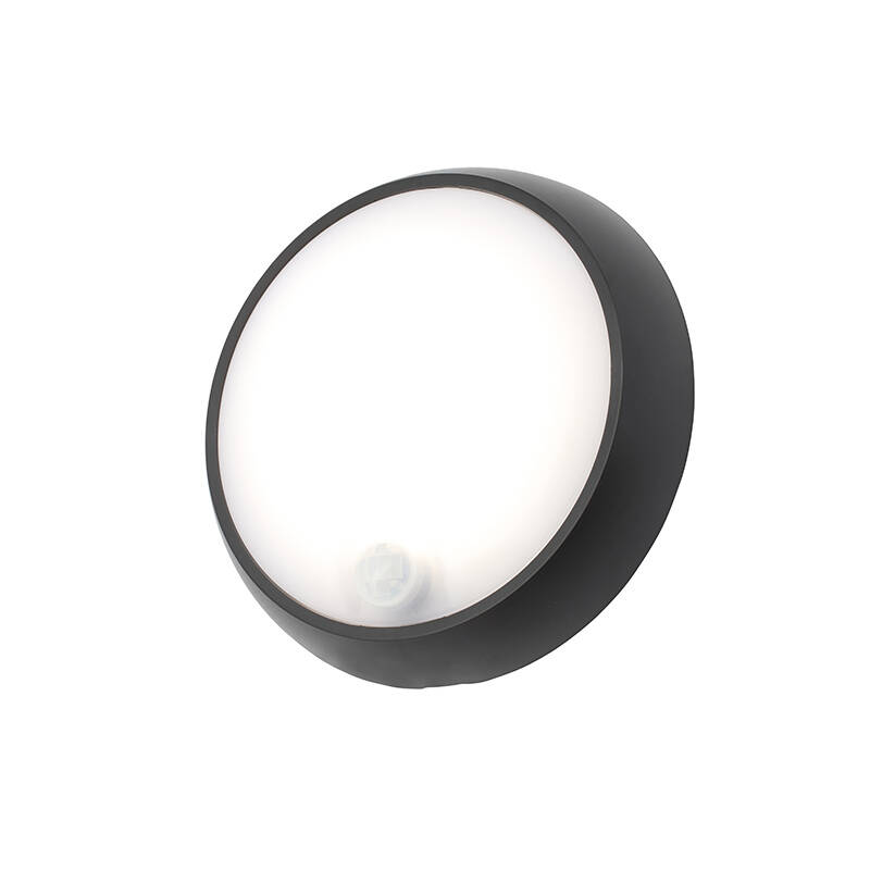 Image of Aries 8W Cool White LED Round Coastal Bulkhead with PIR Sensor