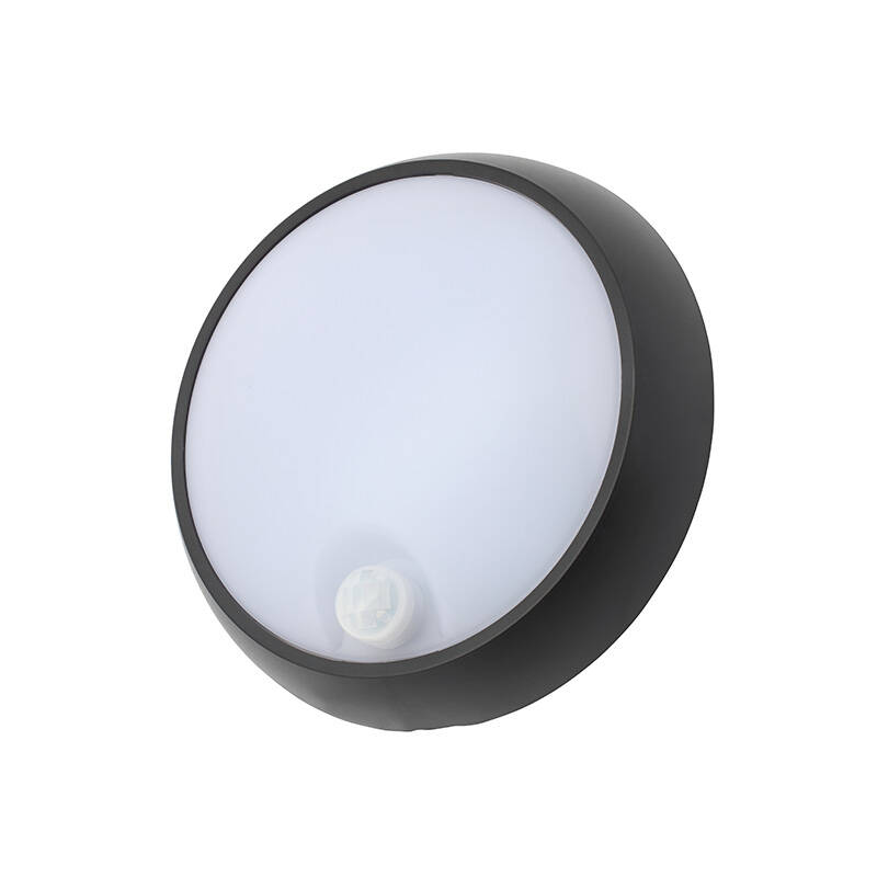 Image of Aries 8W Cool White LED Round Coastal Bulkhead with PIR Sensor