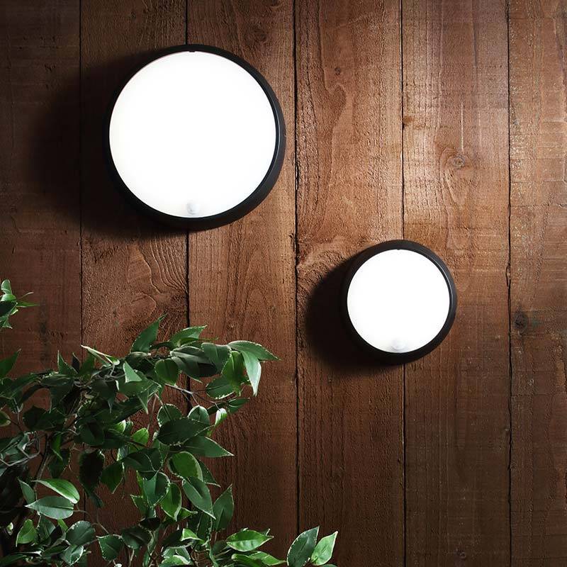 Image of Aries 8W Cool White LED Round Coastal Bulkhead with PIR Sensor