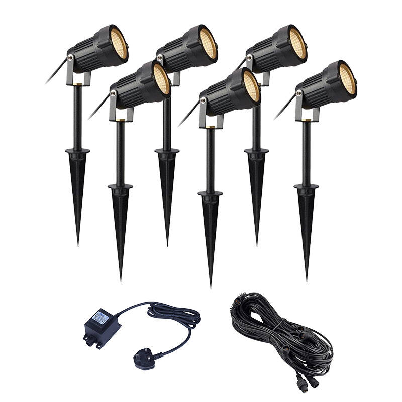 Image of EasyFit 12V Garden Lights Bloom LED SpotLights Kit 6 Lights
