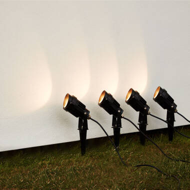 Image of EasyFit 12v Garden Lights Palm 6W LED Garden Spotlight Kit 4 Lights