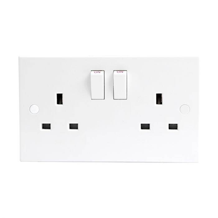 Image of White 13A 2 Gang Switched Socket