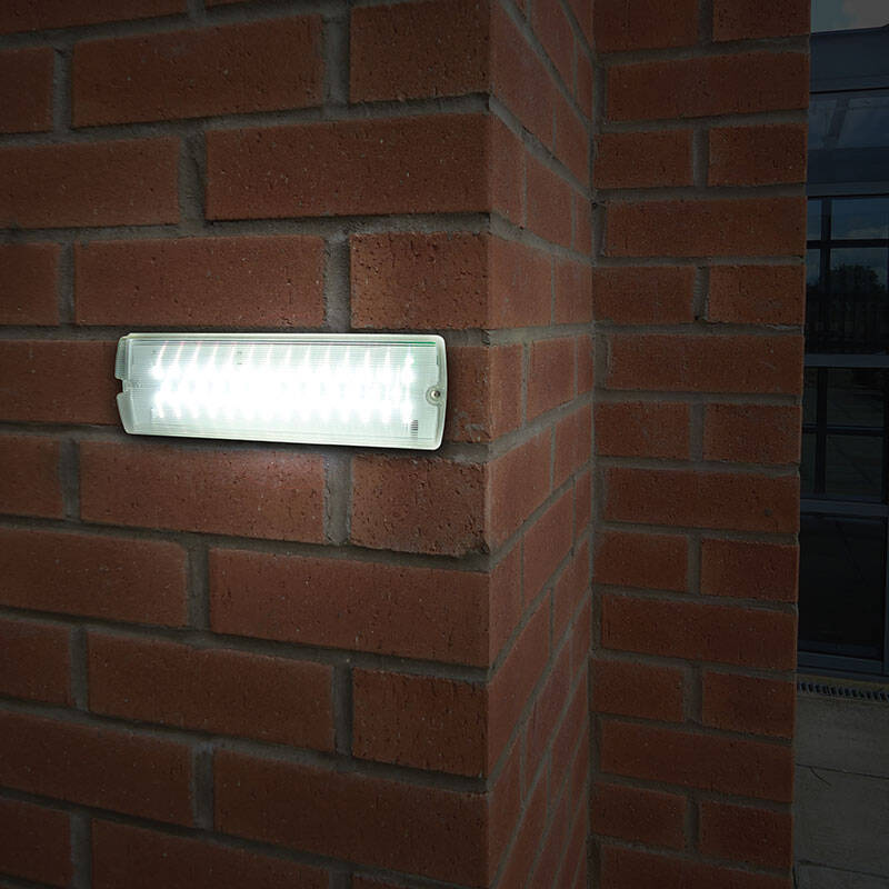 Image of Eterna 4W LED Self Test Emergency Bulkhead with Legend Set