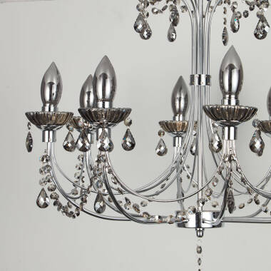 Image of Searchlight Luna 8 Arm Semi-Flush Bathroom Chandelier