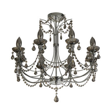 Image of Searchlight Luna 8 Arm Semi-Flush Bathroom Chandelier