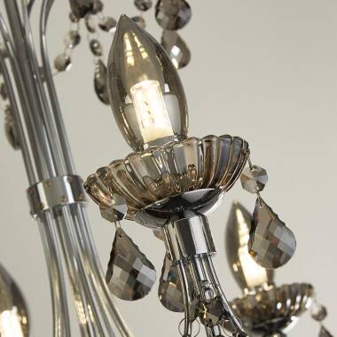 Image of Searchlight Luna 8 Arm Semi-Flush Bathroom Chandelier