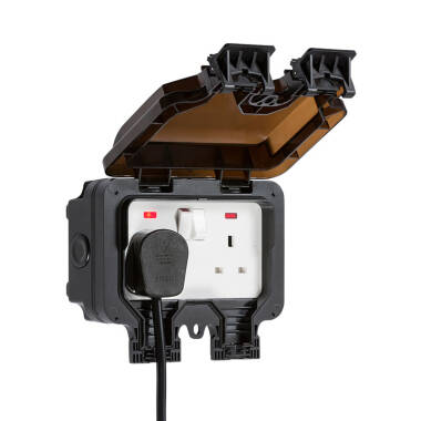 Image of 13A 2 Gang Double Pole Switch Outdoor Power Socket