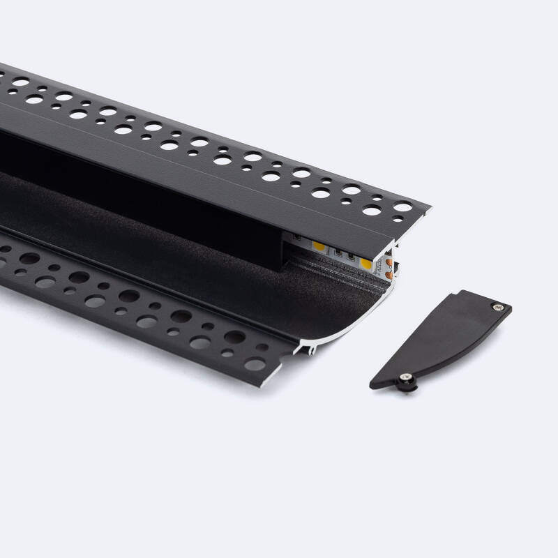 Image of Plaster-in Recessed 2m Aluminium Profile with Continuous Cover for LED Strip