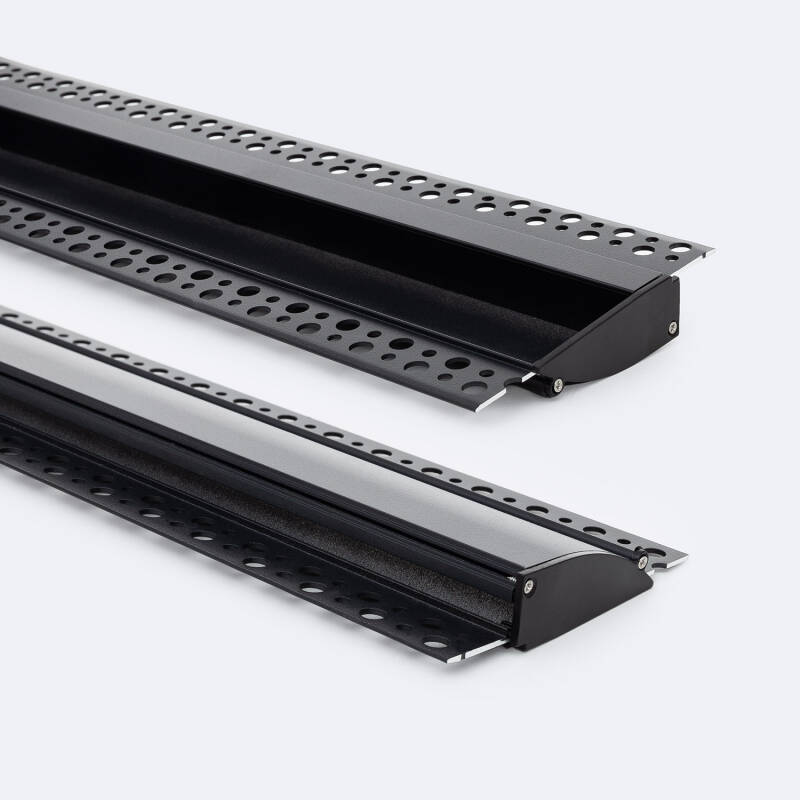 Image of Plaster-in Recessed 2m Aluminium Profile with Continuous Cover for LED Strip
