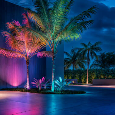 Image of Outdoor RGB 5W LED Spotlight Vetusta IP65 with Spike