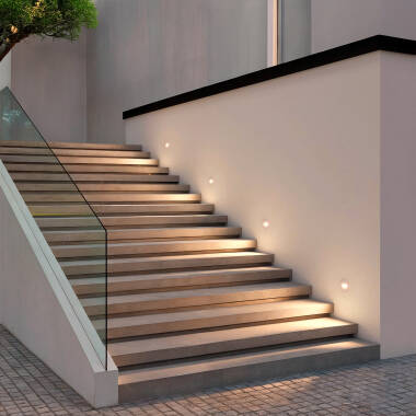 Image of Edit Guell 2W LED Round Aluminium Wall Spotlight IP65