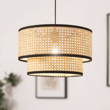 Edit Doppio Rattan Ceiling Pendant Light