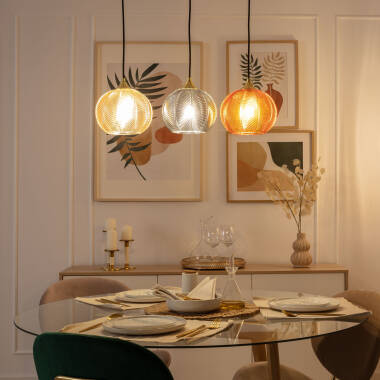 Image of Edit Klimt 3 Light Glass Bar Ceiling Pendant