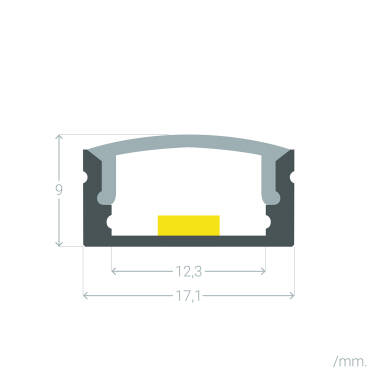 Image of Surface Mounted Aluminium Profile with Continuous Cover