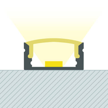 Surface Mounted Aluminium Profile with Continuous Cover