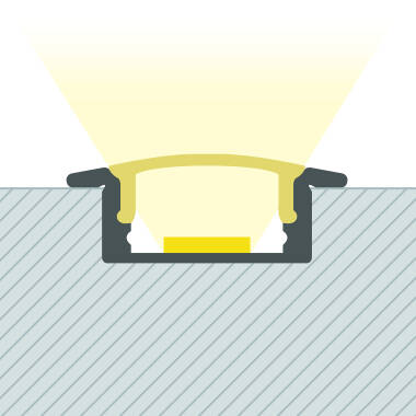 Recessed Aluminium Profile with Continuous Cover for LED