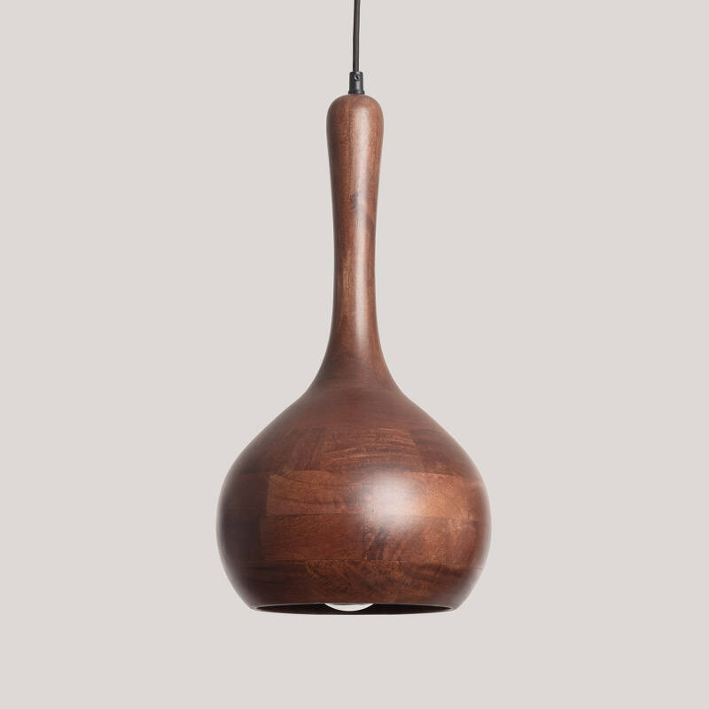 Image of Iluzzia Gatik Wood Ceiling Pendant Light