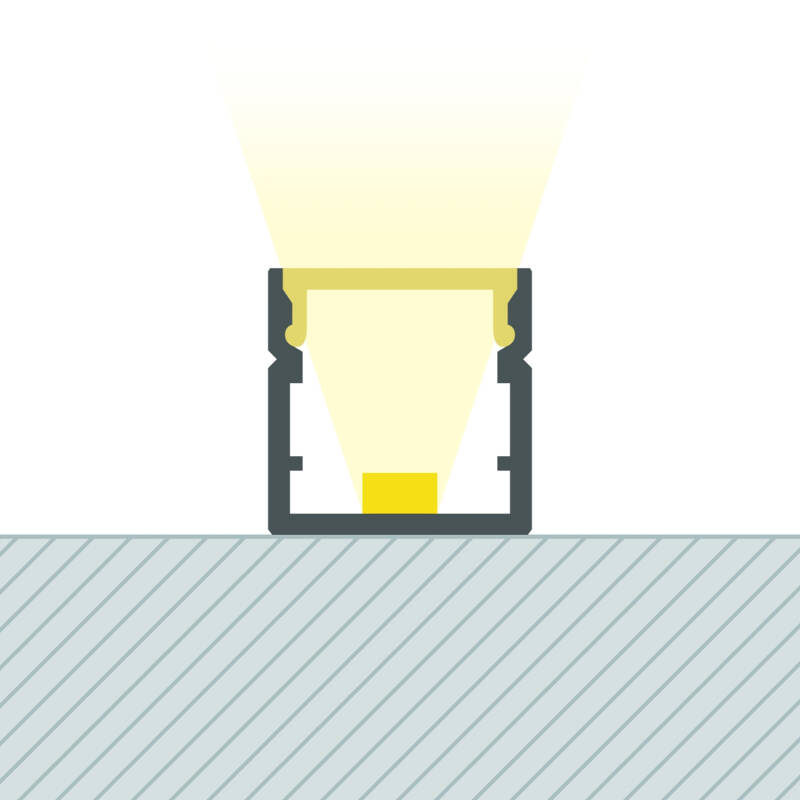 Image of Surface Mounted Aluminium Profile with Continuous Cover for LED Strip