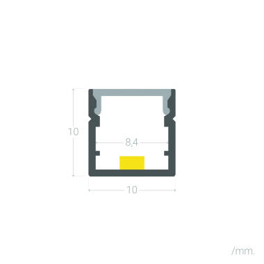 Image of Surface Mounted Aluminium Profile with Continuous Cover for LED Strip
