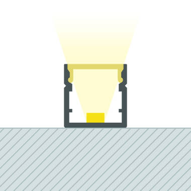 Surface Mounted Aluminium Profile with Continuous Cover for LED Strip