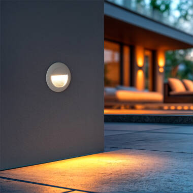 Image of Edit Wabi 3W Round LED Recessed Outdoor Wall Light