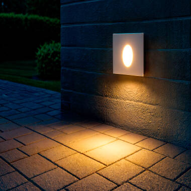 Image of Edit Wabi 3W Square Oval LED Recessed Outdoor Wall Light