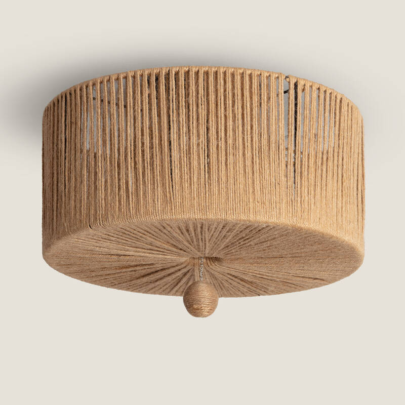 Image of Edit Modigliani Rattan Flush Ceiling Light
